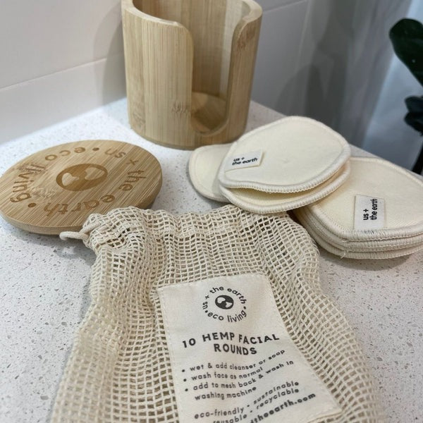 Hemp Facial Rounds with Bamboo case