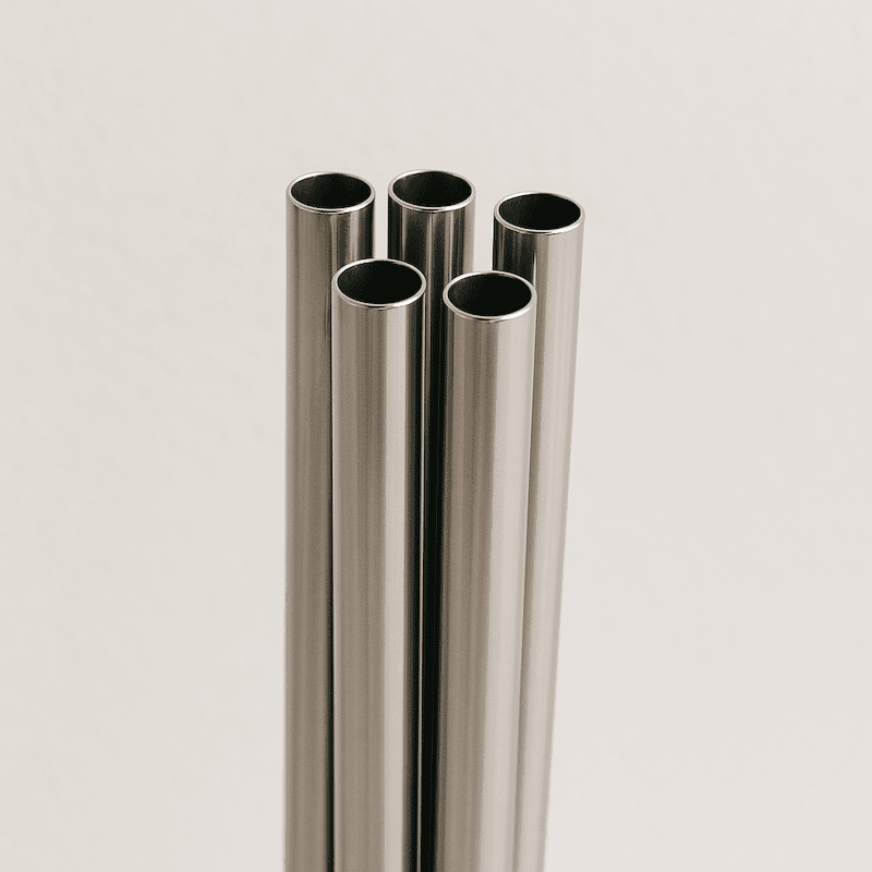 Thick Stainless Steel Smoothie Straws – 5 Straws + 2 Cleaners