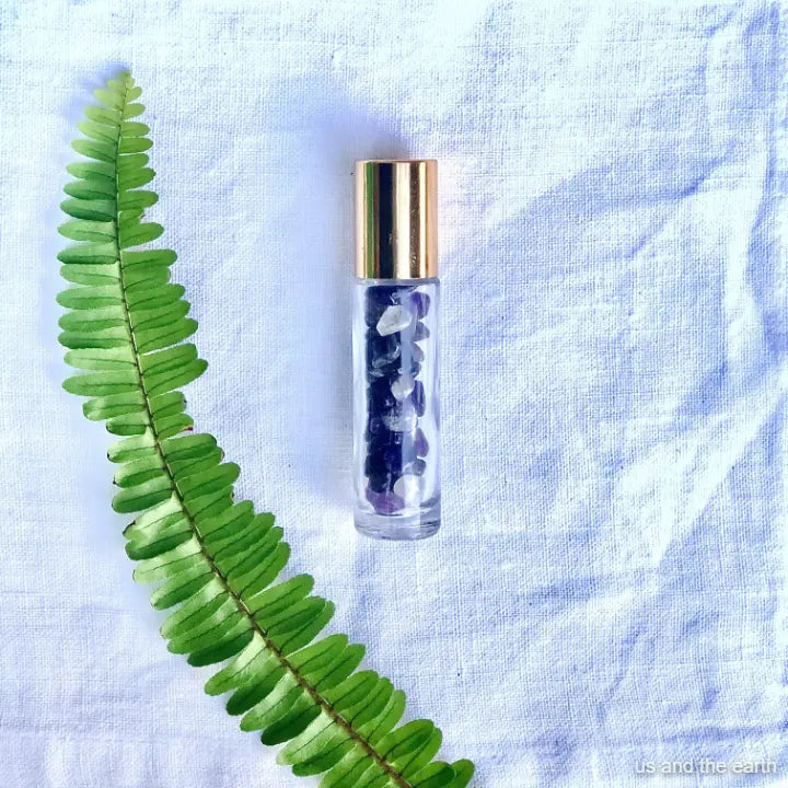 Amethyst Crystal Roller Bottle by Us and the Earth - Holistic Aromatherapy and Self-Care