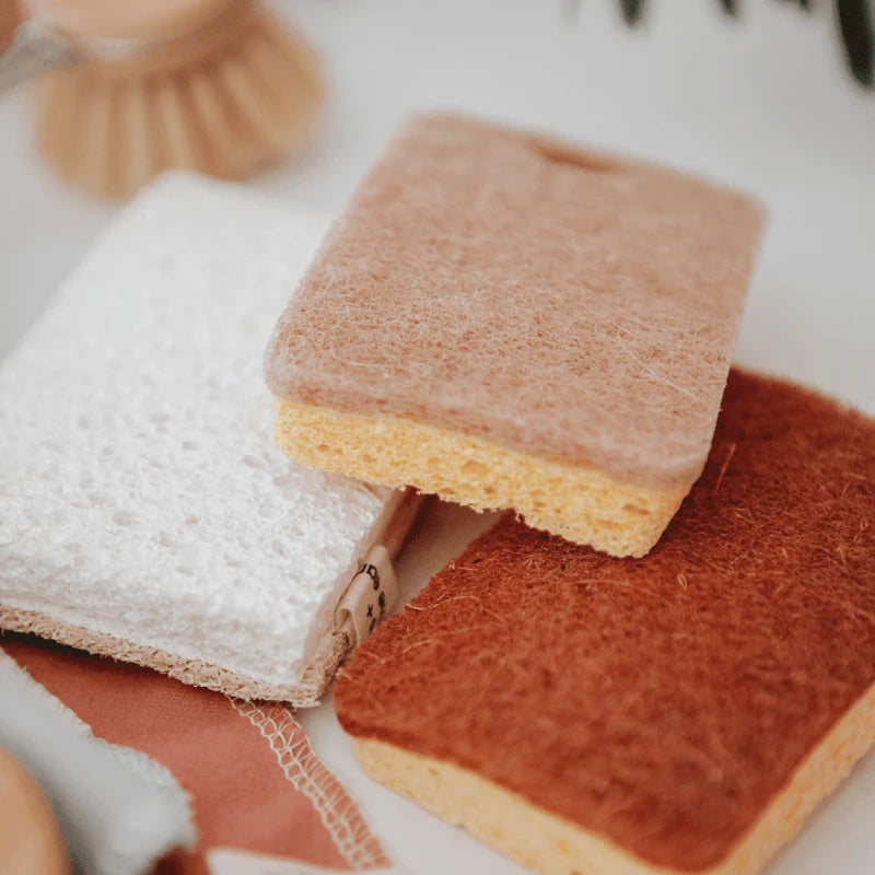 Zero Waste and Biodegradable sponges by Us and the Earth - made from 100% Sisal, Cellulose and coconut husks