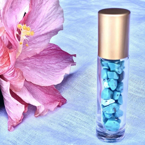 Turquoise Crystal Roller Bottle by Us and the Earth - Holistic Aromatherapy and Self-Care