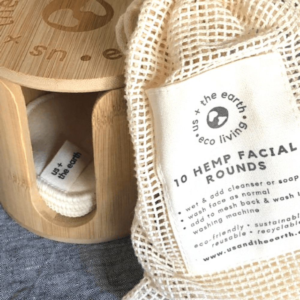 Hemp Facial Rounds with Bamboo case
