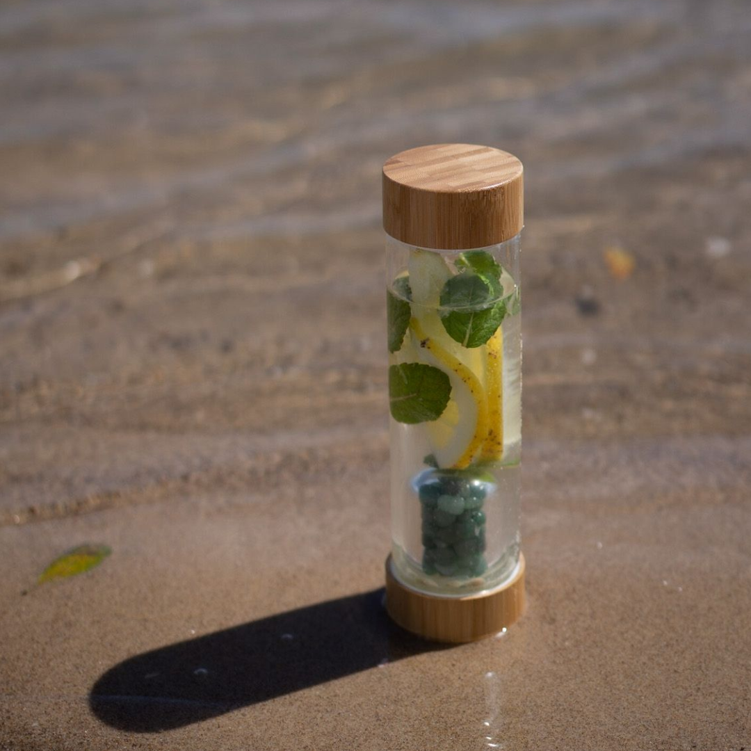 Crystal Bottle with Gemstone