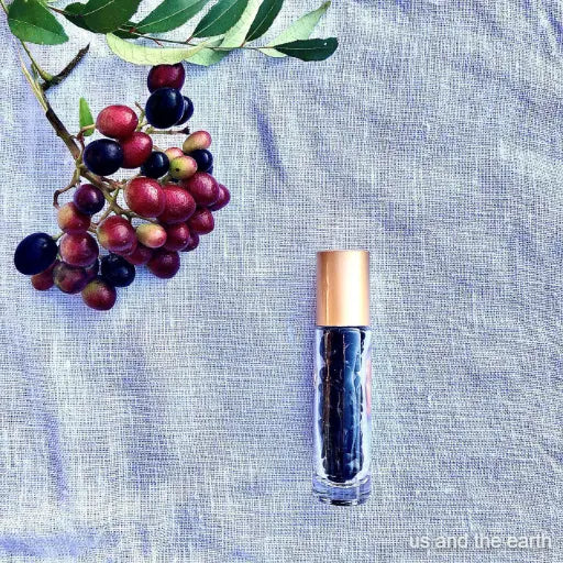Black Obsidian Crystal Roller Bottle by Us and the Earth - Holistic Aromatherapy and Self-Care