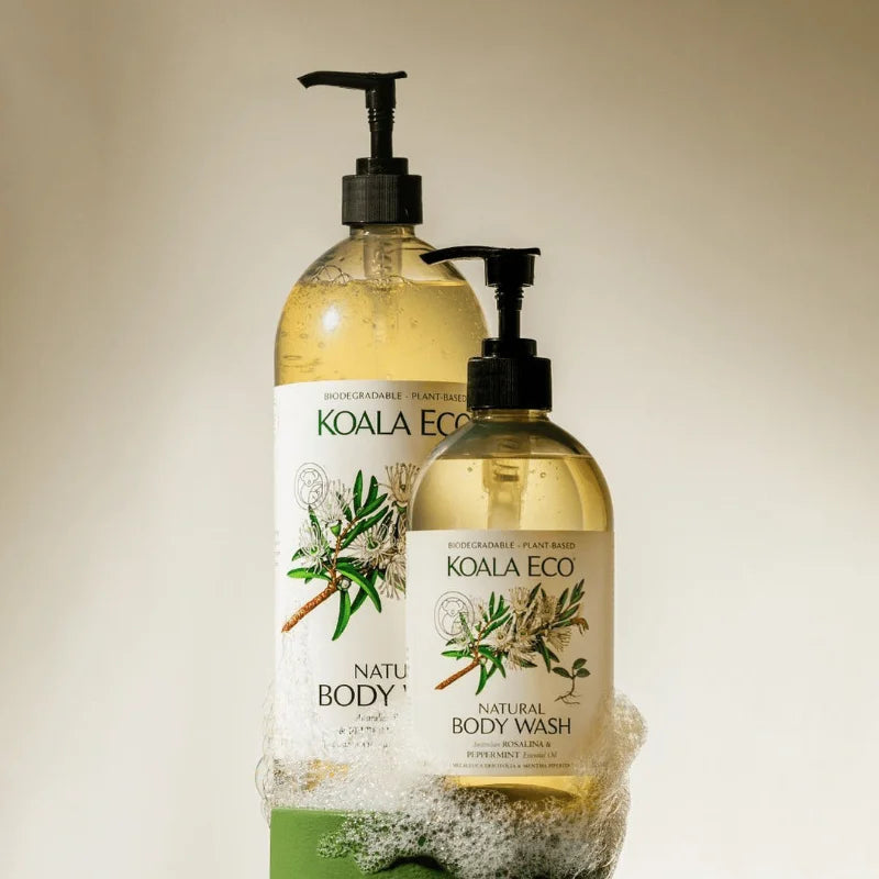 two koala eco natural and organic body wash small and a large pump | us and the earth