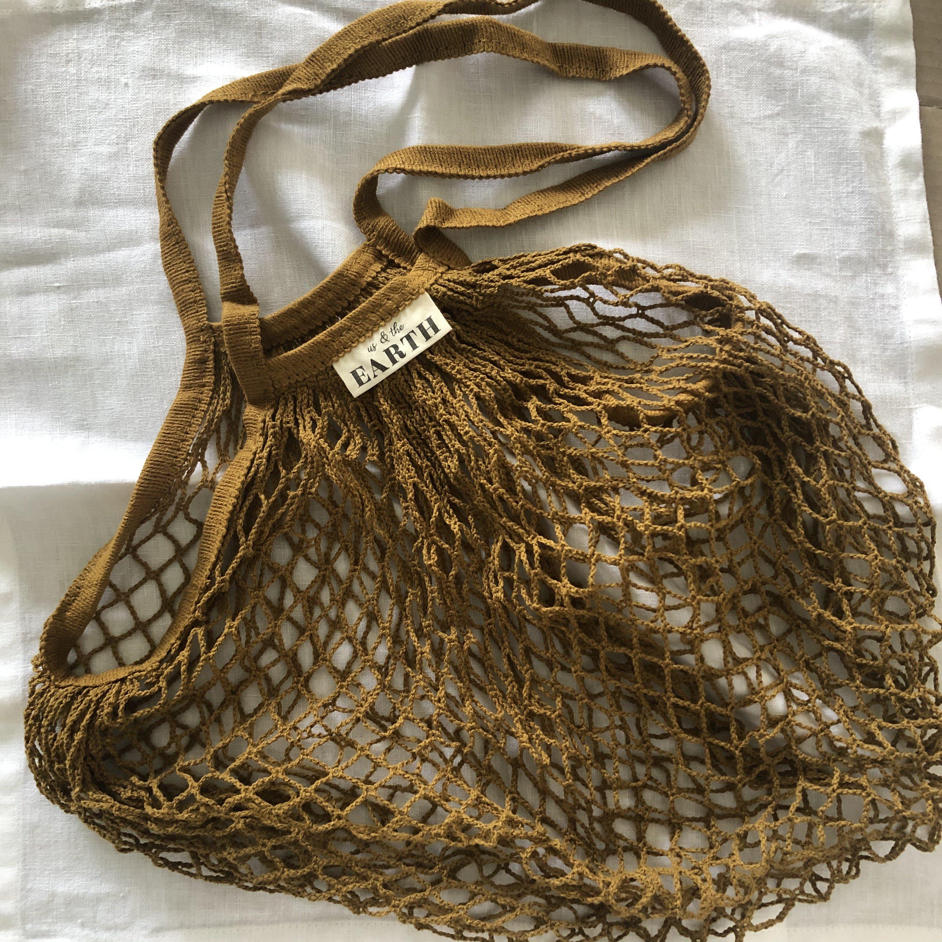 100% Organic Cotton Mesh Shopping Bag - Lightweight & VersatileSustainable Kitchen - Us and the Earth