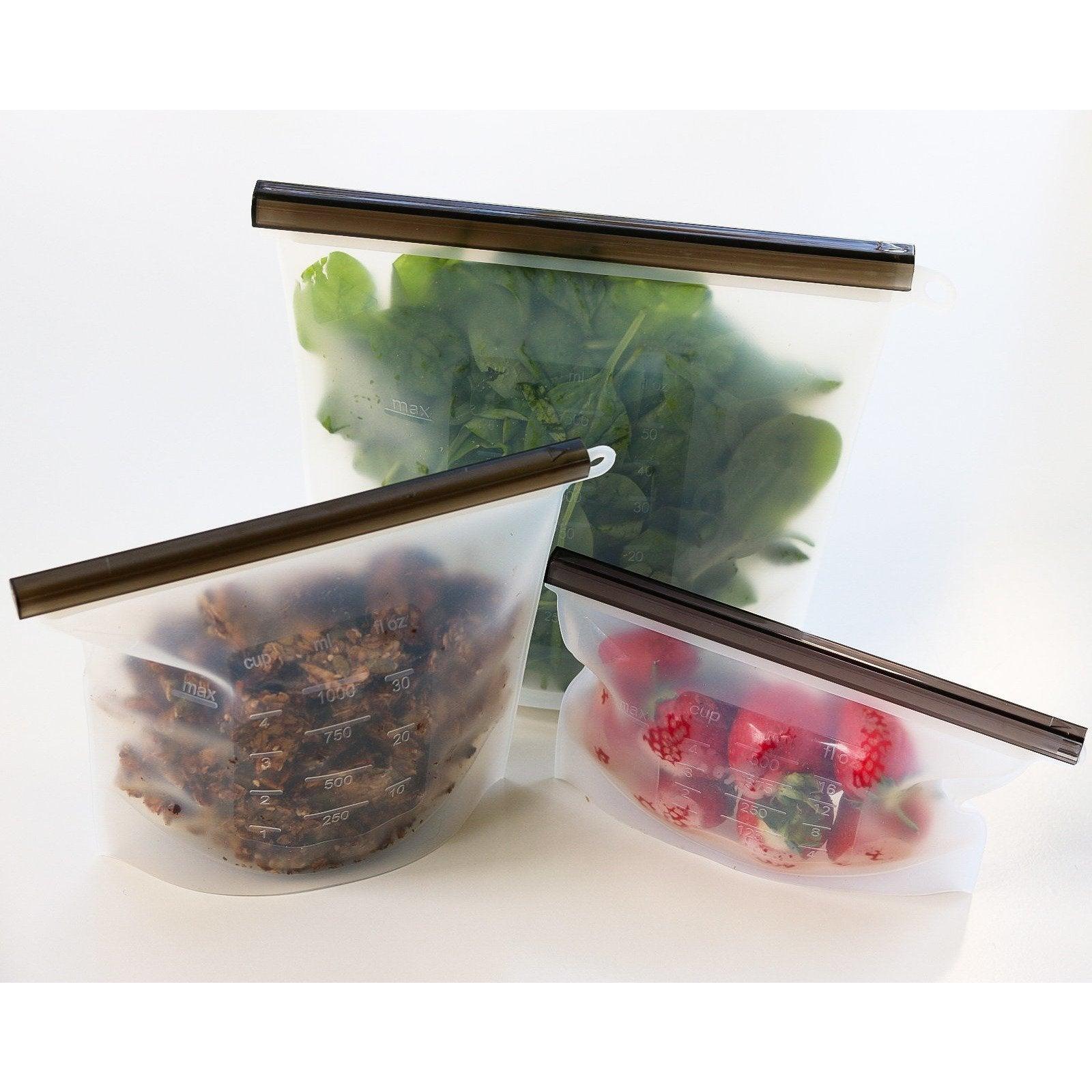 Silicone Zip Lock Food Pouch Bundle - 4 SizesSustainable Kitchen - Us and the Earth
