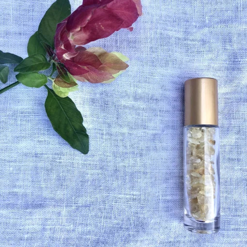 Citrine Crystal Roller Bottle by Us and the Earth - Holistic Aromatherapy and Self-Care